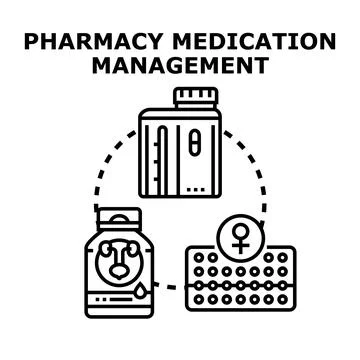 Pharmacy medication management concept vector illustration Stock Illustration