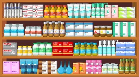 Pharmacy, medicine Stock Illustration