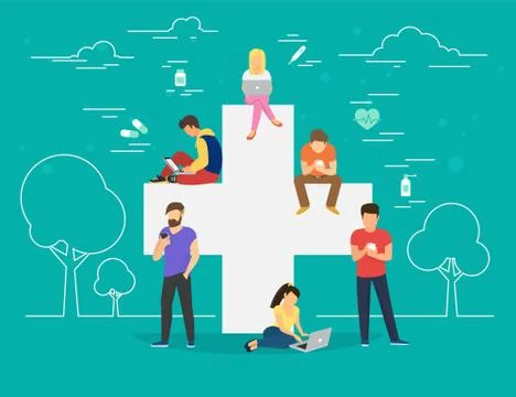 Pharmacy mobile app concept illustration Stock Illustration