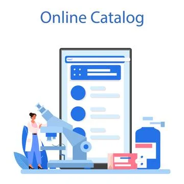 Pharmacy online service or platform. Pharmacist preparing Stock Illustration