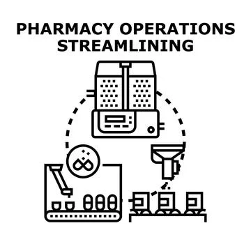 Pharmacy operations streamlining process vector concept イラスト素材