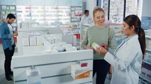 Pharmacy with People Stock Footage 147219820
