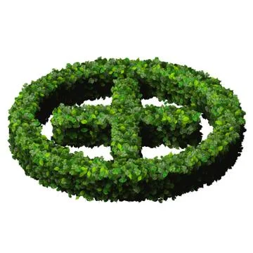 Pharmacy Plus with ring, sign made from green leaves Stock Illustration