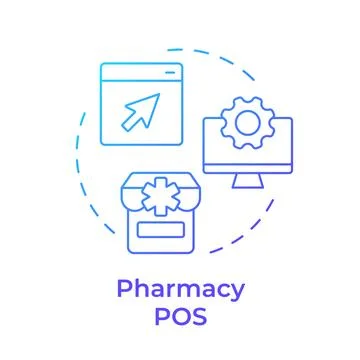 Pharmacy POS blue gradient concept icon イラスト素材
