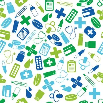 Pharmacy seamless pattern Stock Illustration
