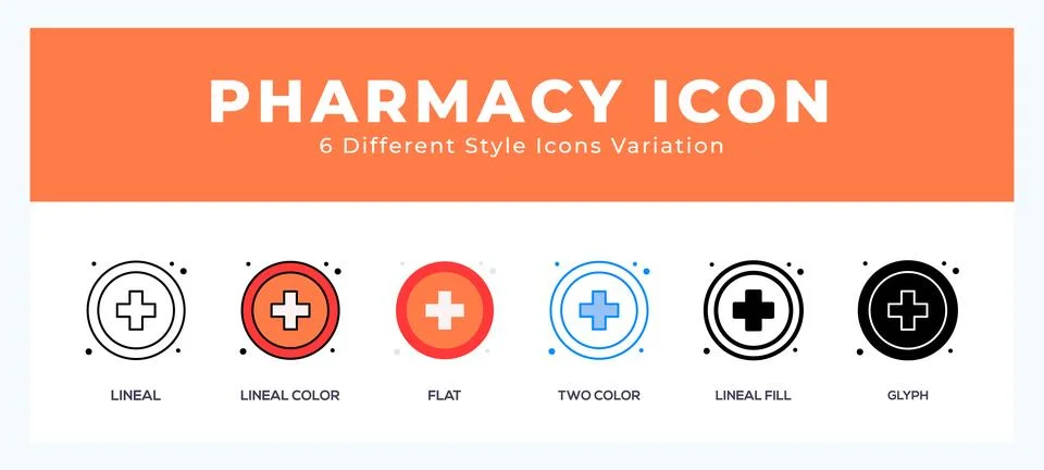 Pharmacy set of vector icon. For web. and mobile app Stock Illustration