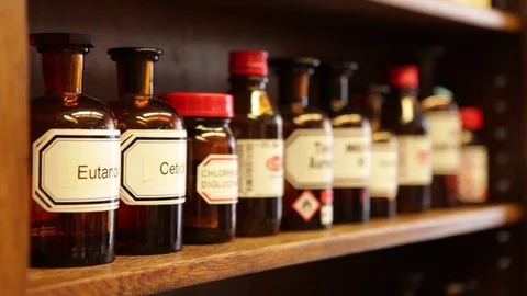 Pharmacy shelf 01 Stock Footage 92995627