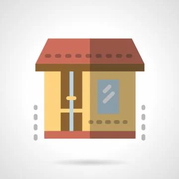 Pharmacy showcase flat color vector icon. Illustrazione stock