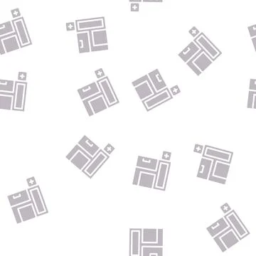 Pharmacy store building glyph vector seamless pattern Ilustración de archivo