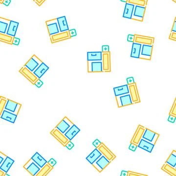 Pharmacy store building vector seamless pattern Ilustración de archivo