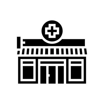 Pharmacy store glyph icon vector illustration Stock Illustration