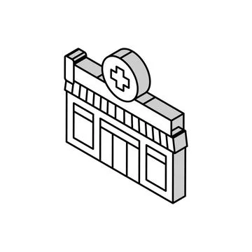 Pharmacy store isometric icon vector illustration Stock Illustration