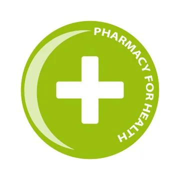 Pharmacy symbol in ring on white background Stock Illustration