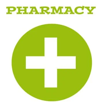 Pharmacy symbol  on white background Illustrazione stock