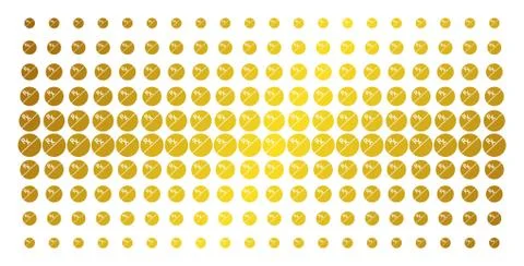 Pharmacy Tablet Gold Halftone Pattern Stock Illustration