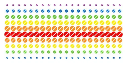 Pharmacy Tablet Shape Halftone Spectral Array Stock Illustration