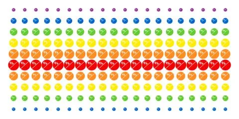 Pharmacy Tablet Shape Halftone Spectral Array Stock Illustration
