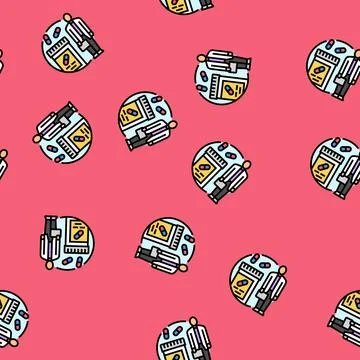 Pharmacy technician medication vector seamless pattern Stock Illustration