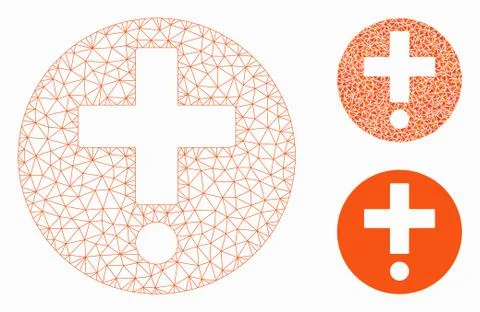 Pharmacy Vector Mesh 2D Model and Triangle Mosaic Icon Stock Illustration