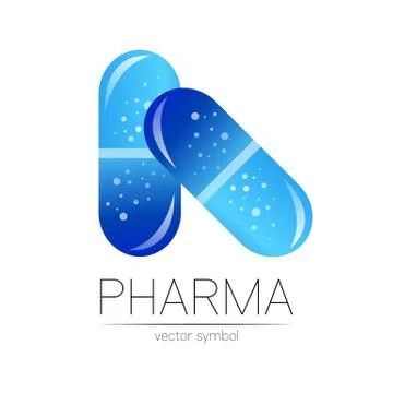 Pharmacy vector symbol for pharmacist, pharma store, doctor and medicine. Modern Stock Illustration