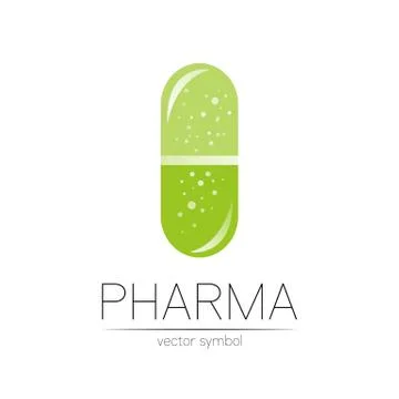 Pharmacy vector symbol for pharmacist, pharma store, doctor and medicine. Modern Stock Illustration
