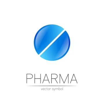 Pharmacy vector symbol for pharmacist, pharma store, doctor and medicine. Modern Stock Illustration