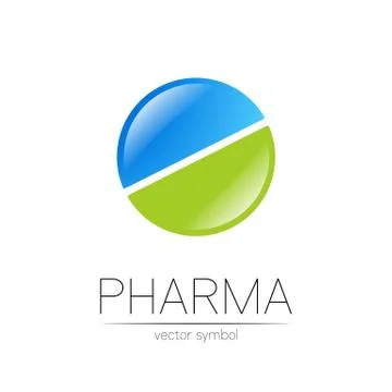 Pharmacy vector symbol for pharmacist, pharma store, doctor and medicine. Modern Illustrazione stock