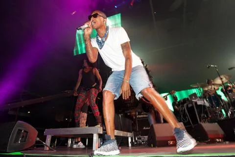  Pharrell Williams, N*E*R*D (Nerd), HipHop Gruppe, gibt Konzert in der Max... Stock Photos