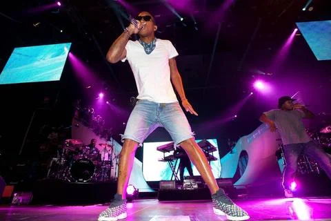  Pharrell Williams, N*E*R*D (Nerd), HipHop Gruppe, gibt Konzert in der Max... Stock Photos