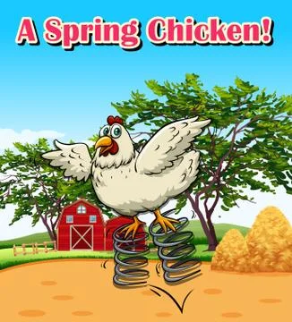 Pharse on poster for spring chicken Stock Illustration