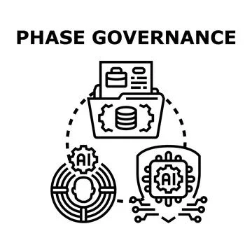 Phase governance concept developing with artificial intelligence 库存插图