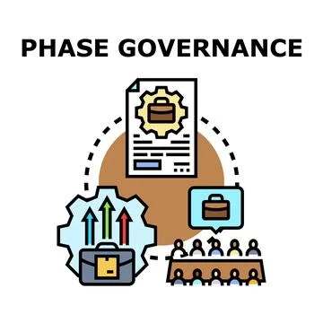 Phase governance concept developing business project strategy 库存插图
