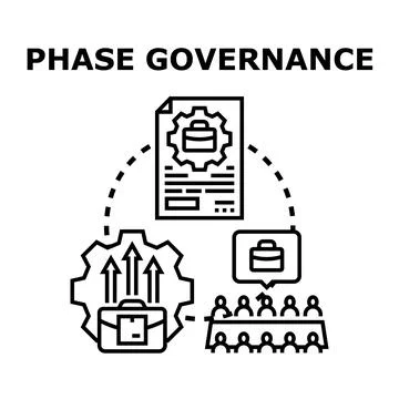Phase governance concept developing business project strategy 库存插图