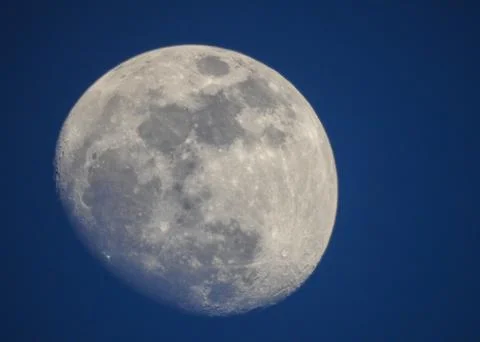 Phase of the moon in daytime. Stock Photos
