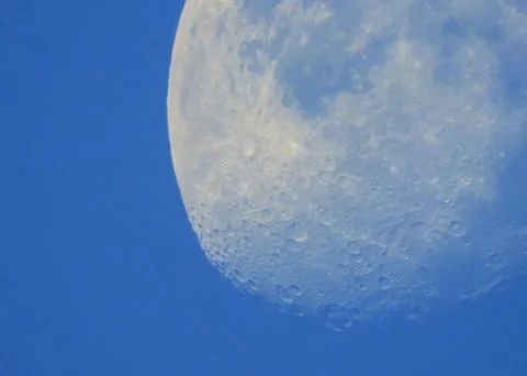 Phase of the moon in daytime. Stock Photos