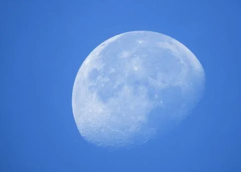 Phase of the moon in daytime. Stock Photos
