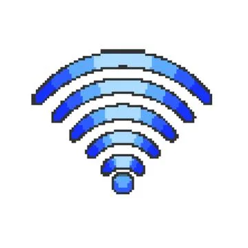 Phase wireless signal wave pixel art vector illustration Stock Illustration