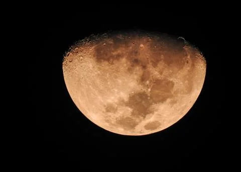 Phase of the yellow moon Stock Photos