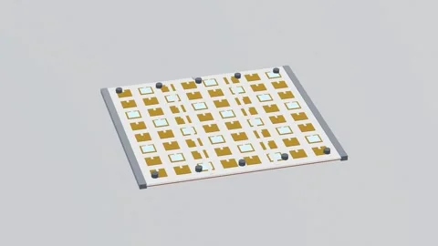 Phased array rf microwave 3d loop white background 3D animation seamless loop Video stock 341851333