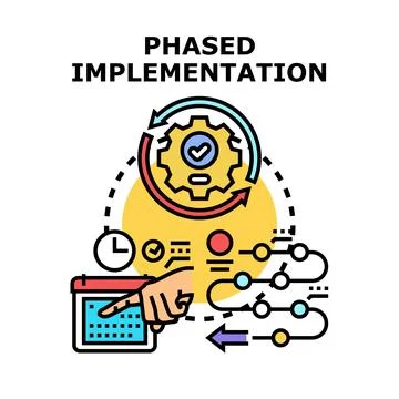 Phased implementation process vector concept illustration Stock Illustration