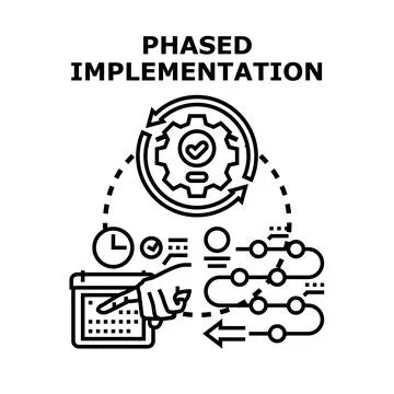 Phased implementation process vector concept illustration Stock Illustration