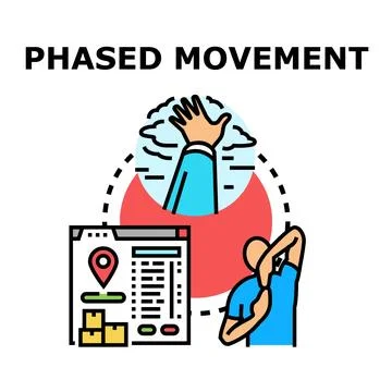 Phased movement and gradual return concept Stock Illustration