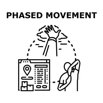 Phased movement and gradual return concept Stock Illustration