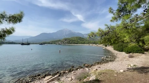 Phaselis beach wth sound Stock Footage 278095892