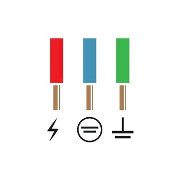 Phase,neutral and ground cable vector icon element design Stock-Illustration