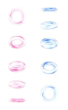 Phases of a falling glass ring. Vector design elements イラスト素材