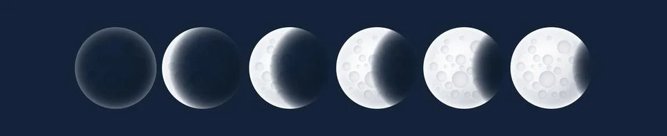 Phases of the gray moon Ilustração Stock