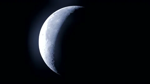 Phases of Moon. Lighting by the Sun. View from Earth Stock Footage 146828145