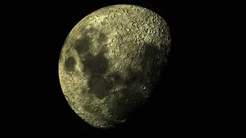 Phases of the moon from the month to the full moon. The surface of the moon on a Stock Footage 234770666