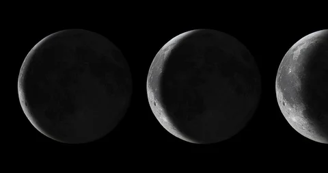Phases of the Moon. Moon lunar cycle Stock Footage